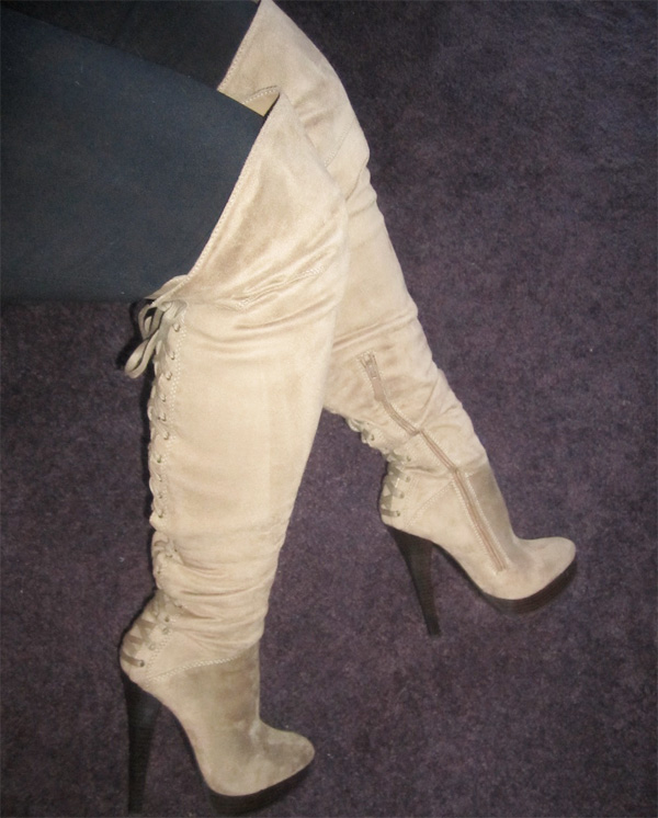 bebe thigh high boots